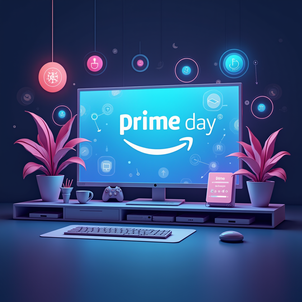 AI-generated G-rated illustration for Amazon has announced that Prime Day 2026 will take place from June 23 to June 26, offering significant discounts on a wide range of products, including smart TVs, laptops, smartphones, and Amazon's own devices like Echo Show and Fire TV. ([androidcentral.com](https://www.androidcentral.com/streaming-tv/amazon/amazon-prime-day-2026-announced?utm_source=openai))
