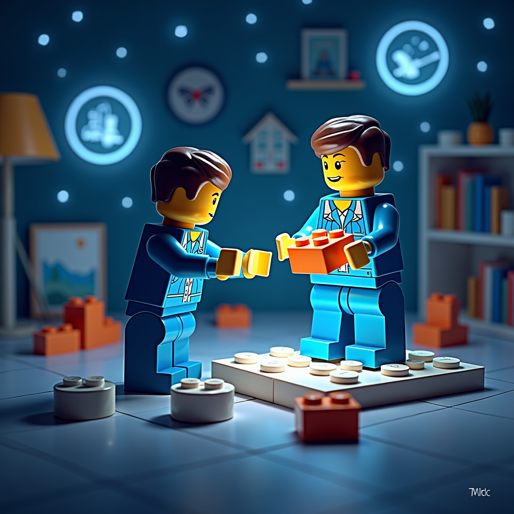 AI-generated G-rated illustration for Lego's Smart Brick Enhances Playtime with Interactive Features