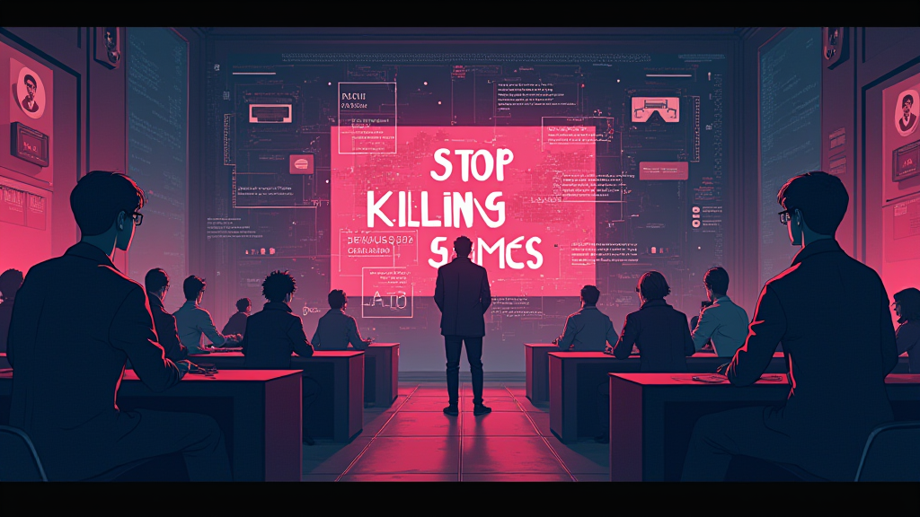 AI-generated G-rated illustration for Stop Killing Games Campaign Gains Momentum Amidst Global Support