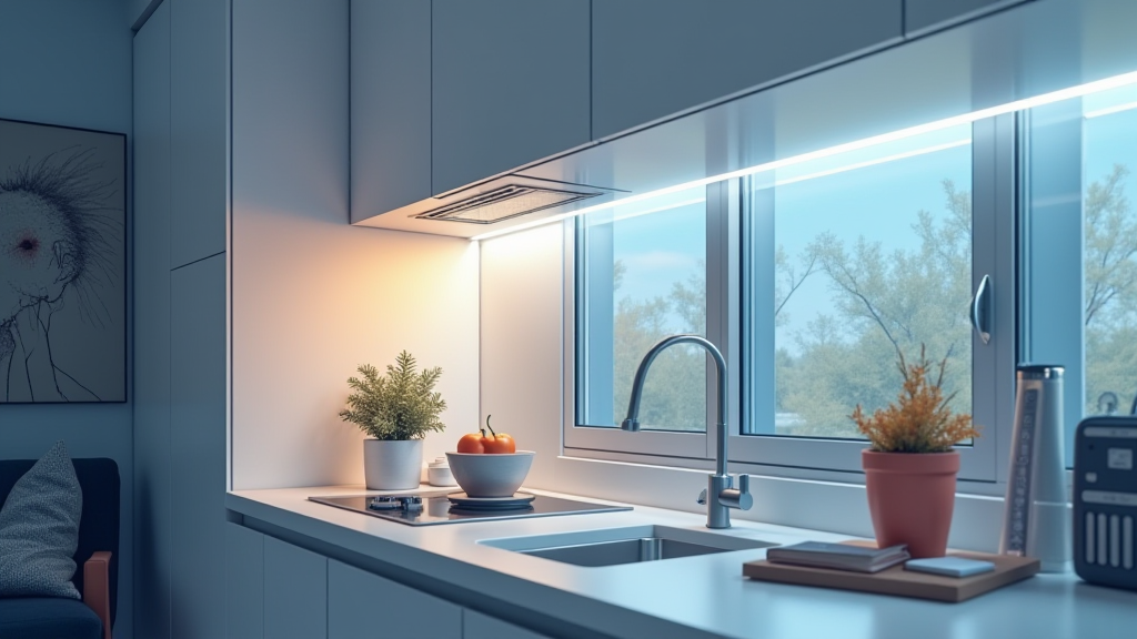 AI-generated G-rated illustration for IKEA's Dubbelkisel Driver Integrates Cabinet Lighting into Smart Home Systems